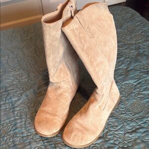 Cream Knee-High Boots